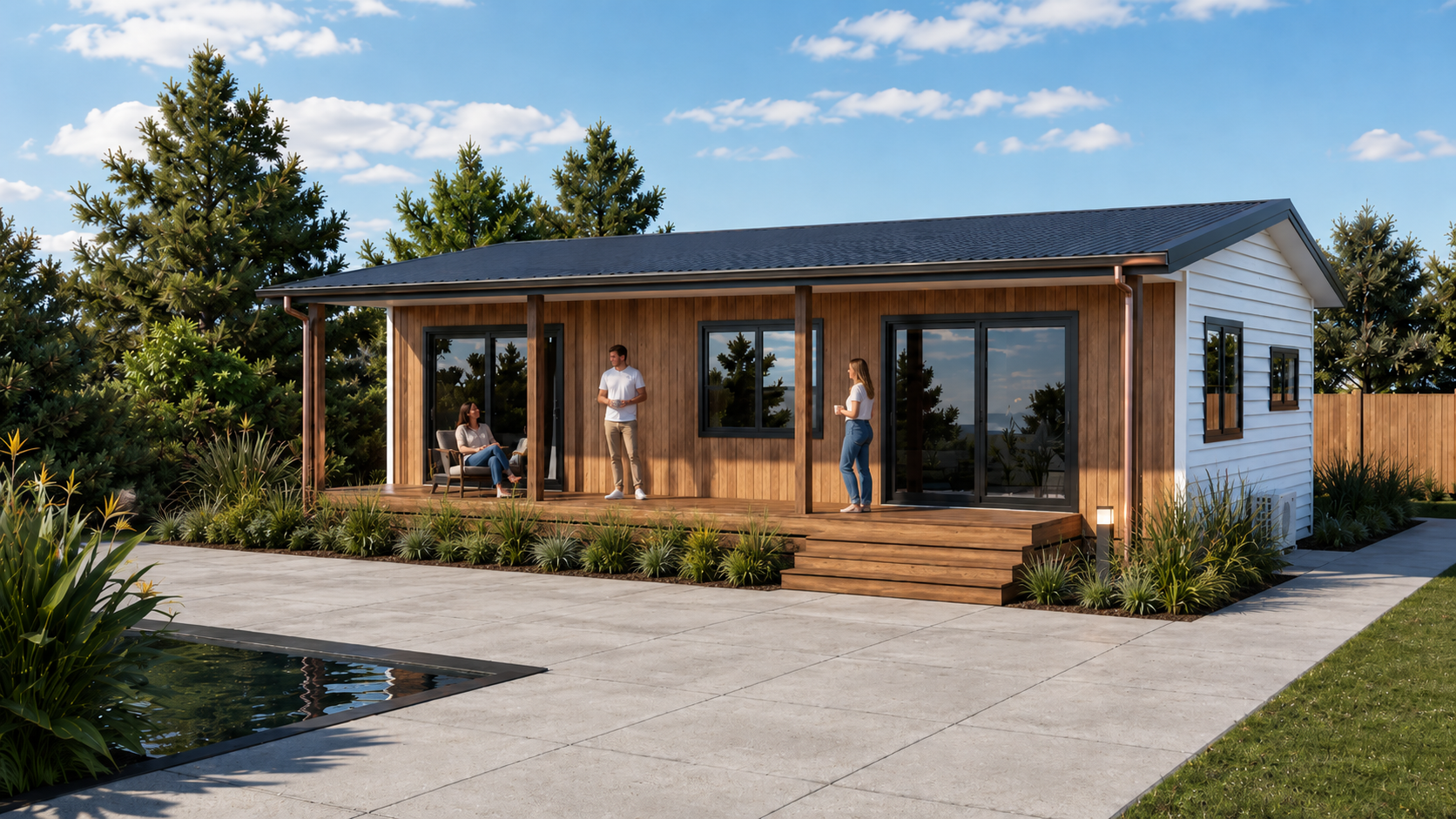 The Fantail — updated Showhome render A with covered deck